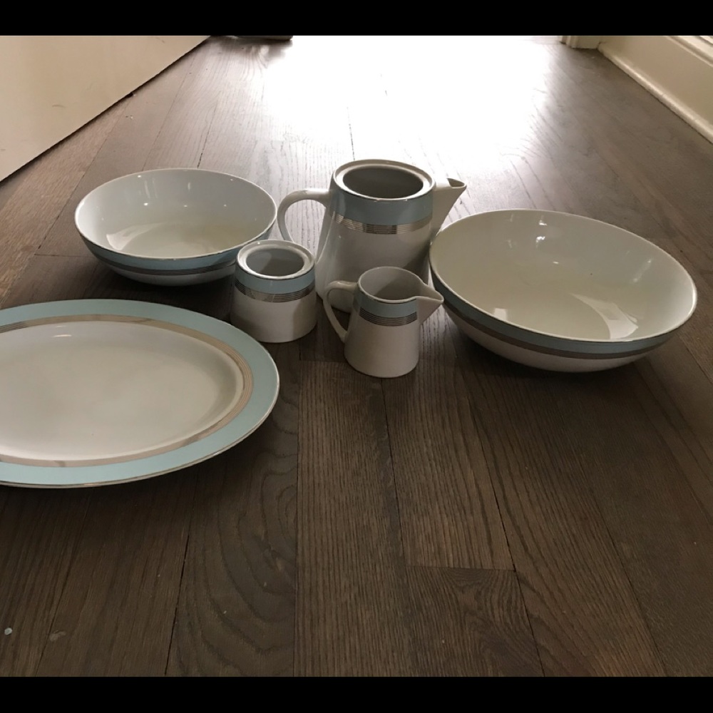 Every day luxe China teal and silver rim